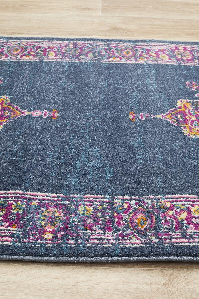 Babylon 211 Navy  Runner Rug Rug Culture