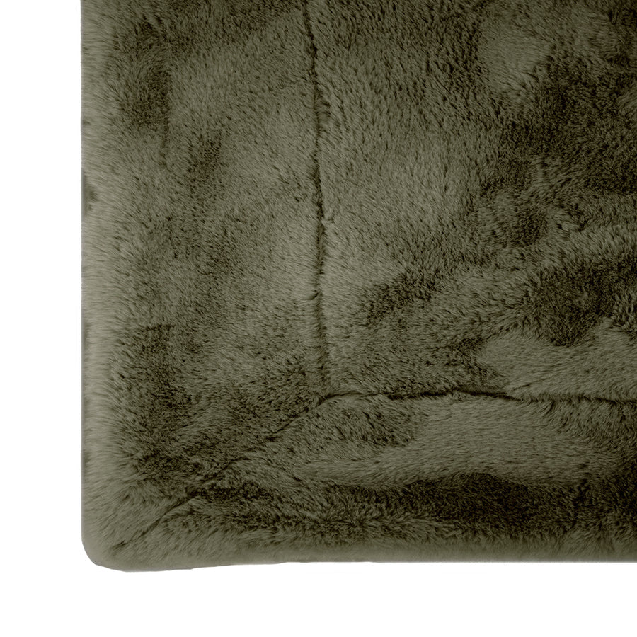 Bambury Frida Faux Fur Throw - Olive Bambury
