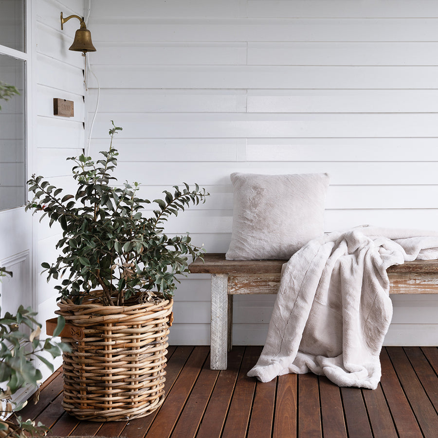 Bambury Frida Faux Fur Throw - Pebble Bambury