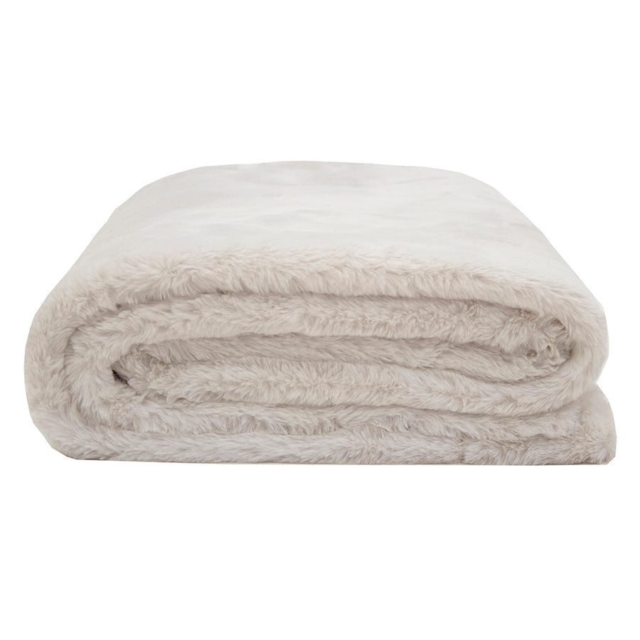 Bambury Frida Faux Fur Throw - Pebble Bambury