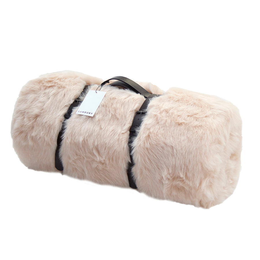 Bambury Faux Fur Throw - Rosewater Bambury