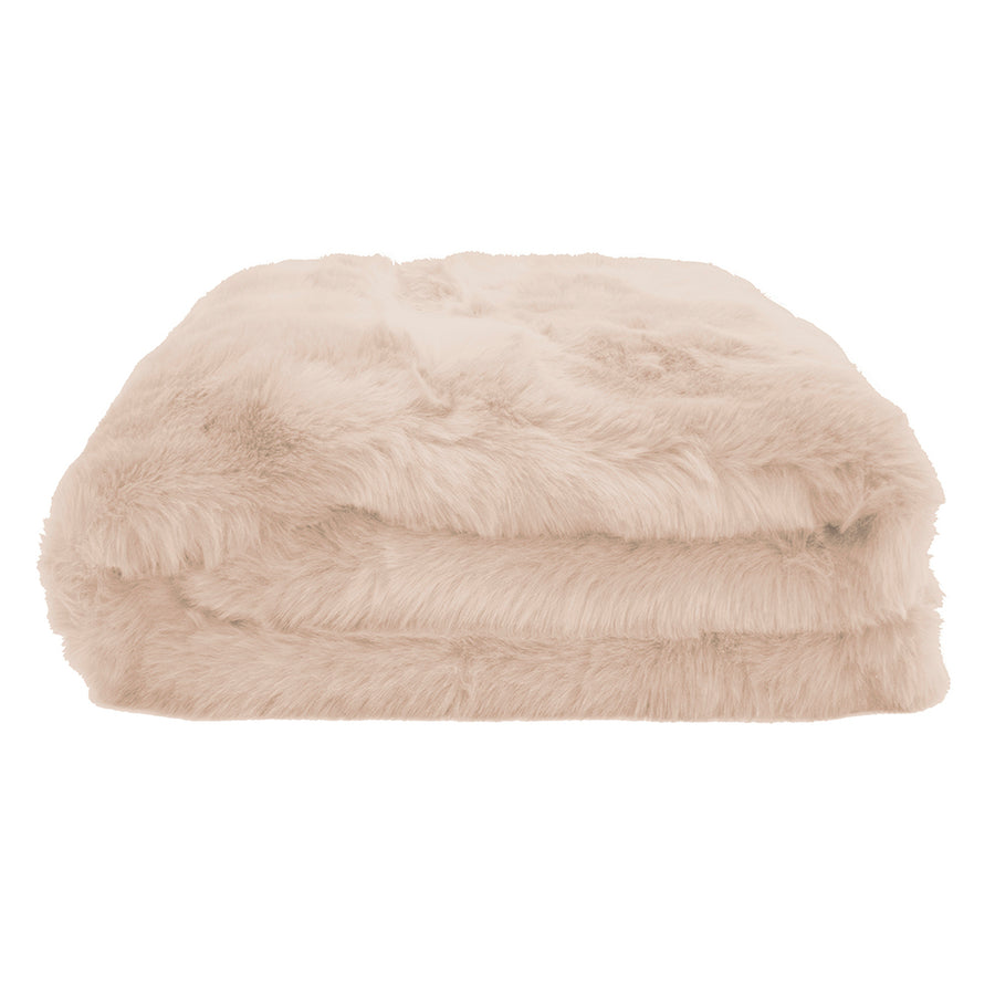 Bambury Faux Fur Throw - Rosewater Bambury