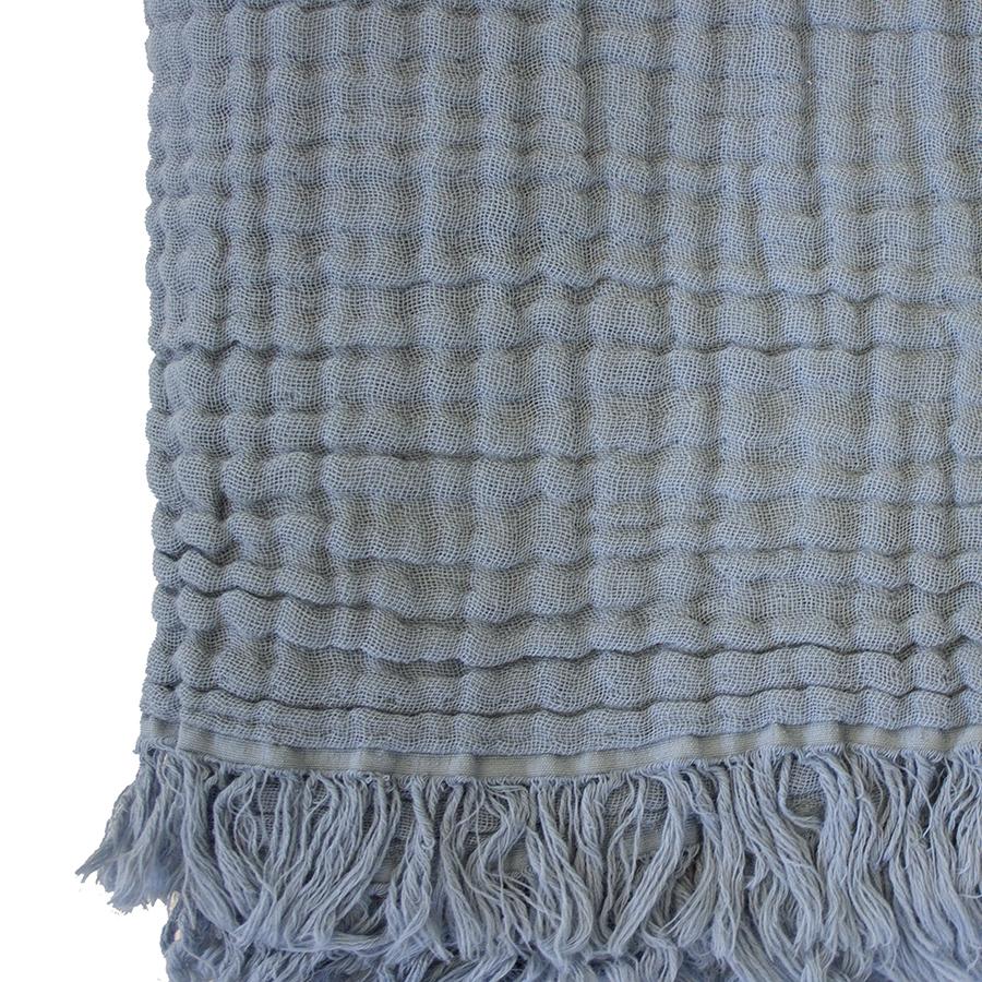 Bambury Madalena Throw - Steel Blue Bambury