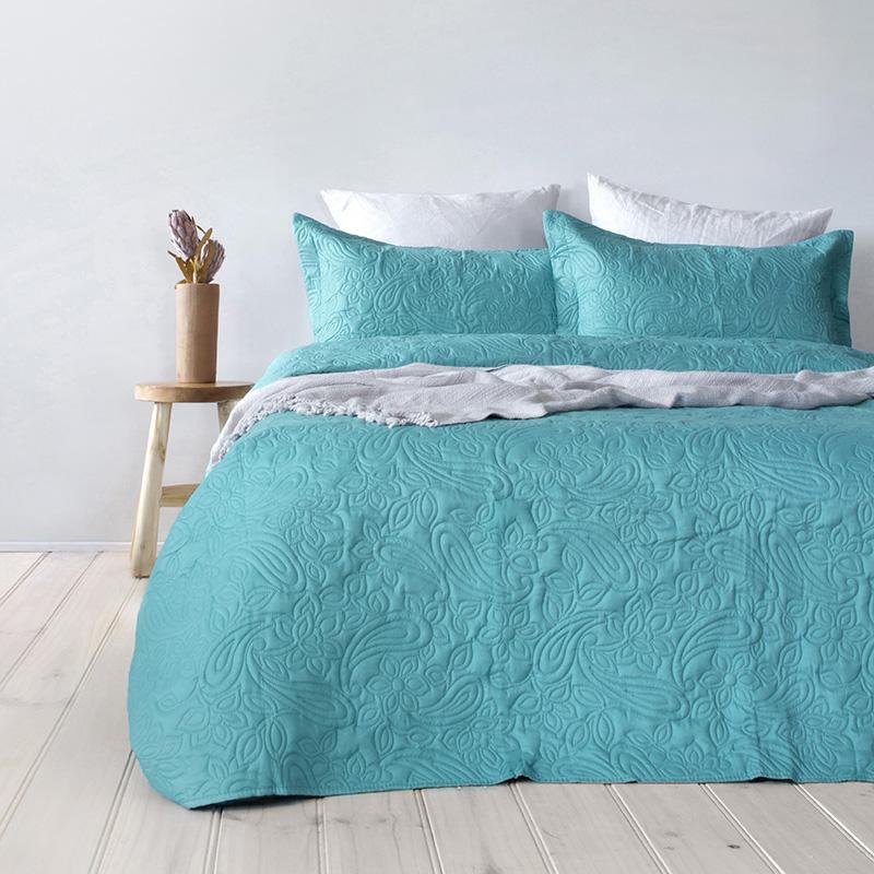 Bambury Paisley Coverlet Set - Peacock Bambury