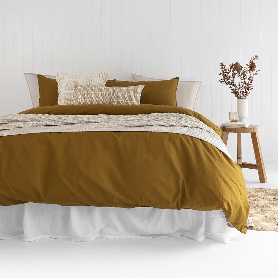 Bambury Temple Organic Quilt Cover Sets - Tobacco Bambury