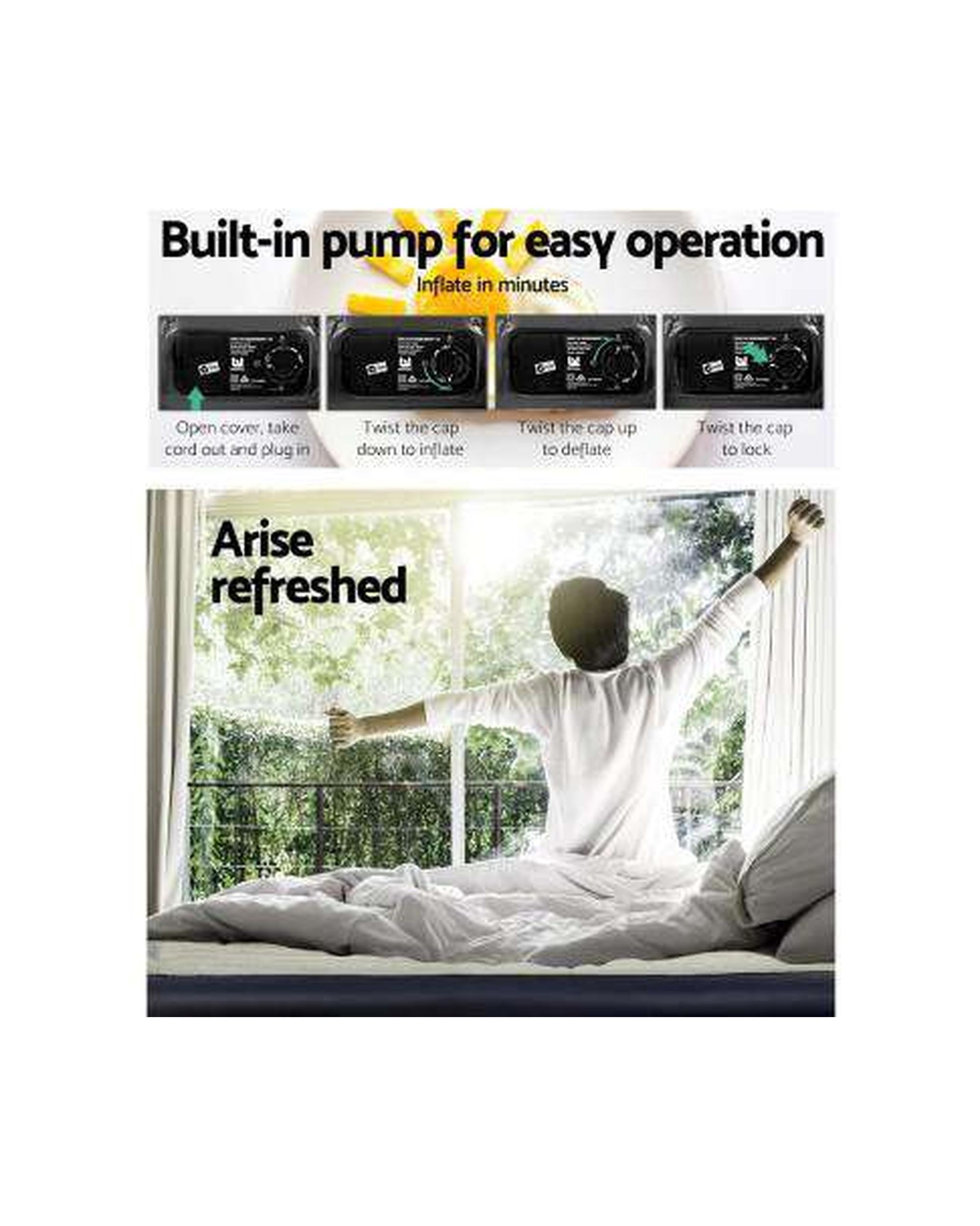 Air Bed Inflatable Mattress Sleeping Mat Battery Built-in Pump Bestway