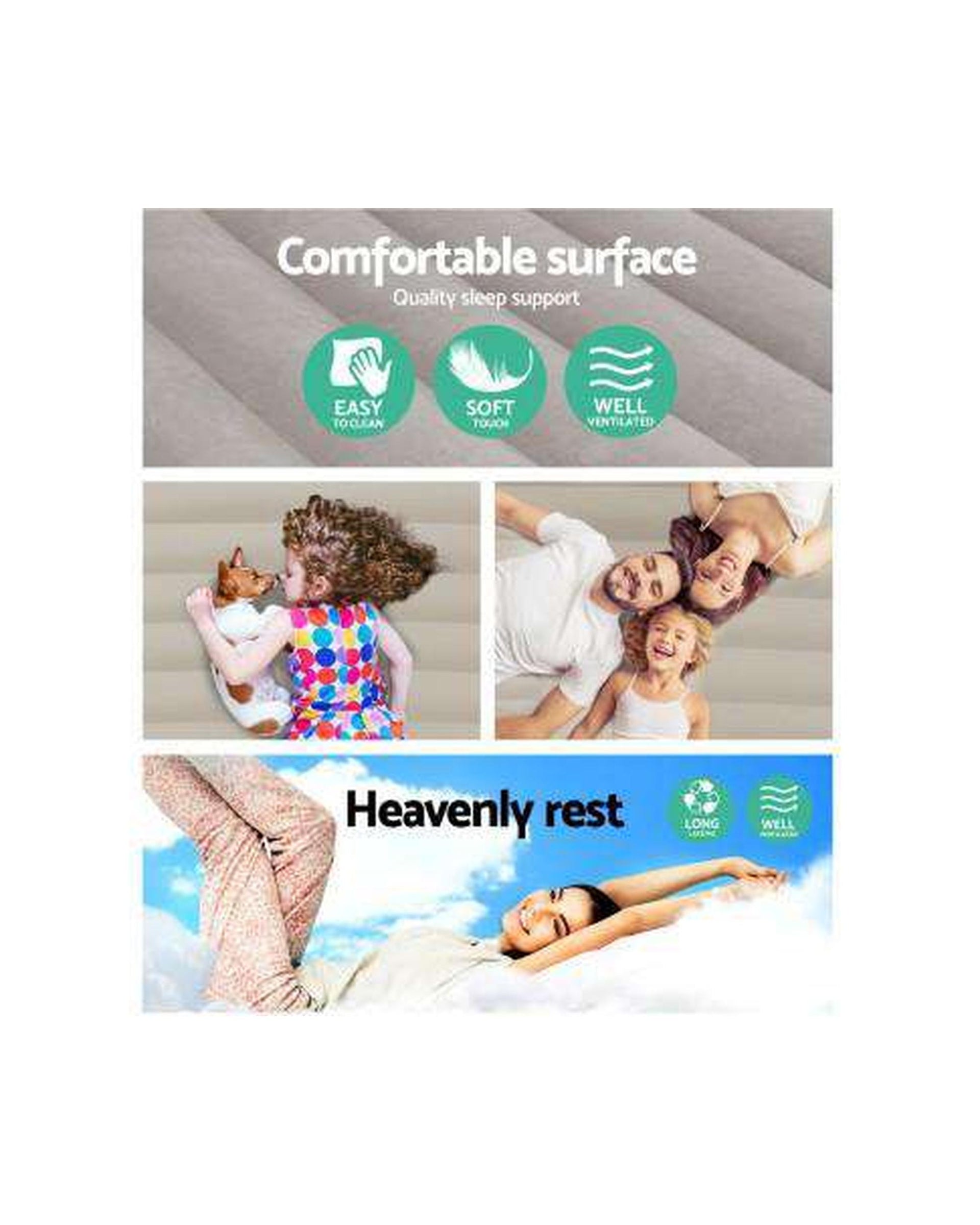 Air Bed Inflatable Mattress Sleeping Mat Battery Built-in Pump Bestway