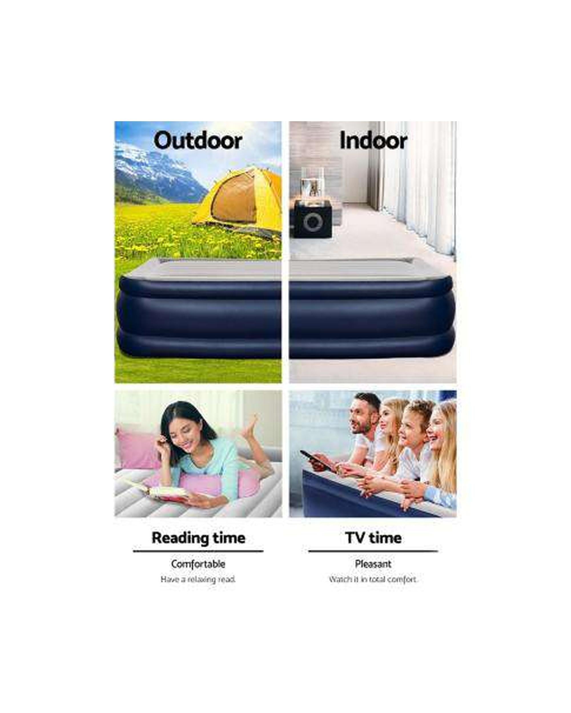 Air Bed Inflatable Mattress Sleeping Mat Battery Built-in Pump Bestway