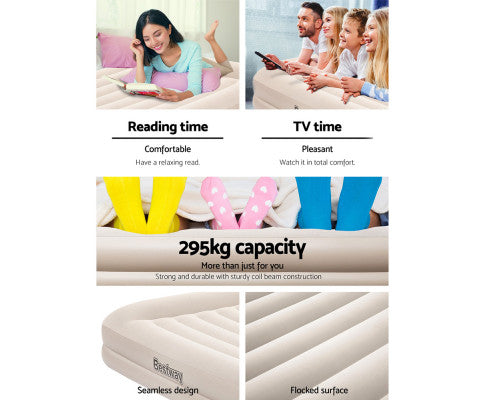Air Bed Beds Mattress Queen Size Sleep Built-in Pump Camping Inflatable Bestway