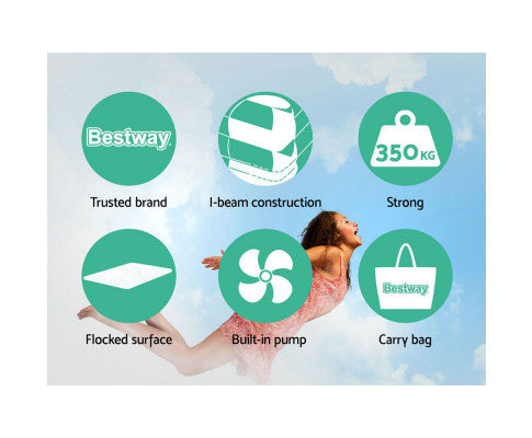 Air Bed Queen Size Mattress Camping Beds Inflatable Built-in Pump Bestway