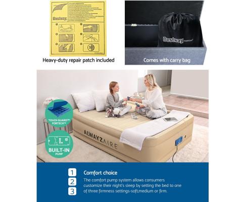 Air Qurrn Bed Inflatable Mattress Fortech Built-in AC Pump Home Sleeping Bestway