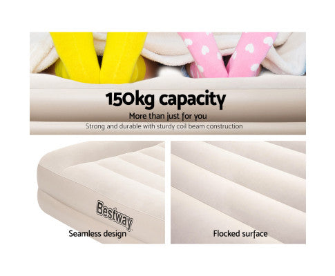 Air Bed Beds Mattress Single Size Sleep Built-in Pump Camping Inflatable Bestway