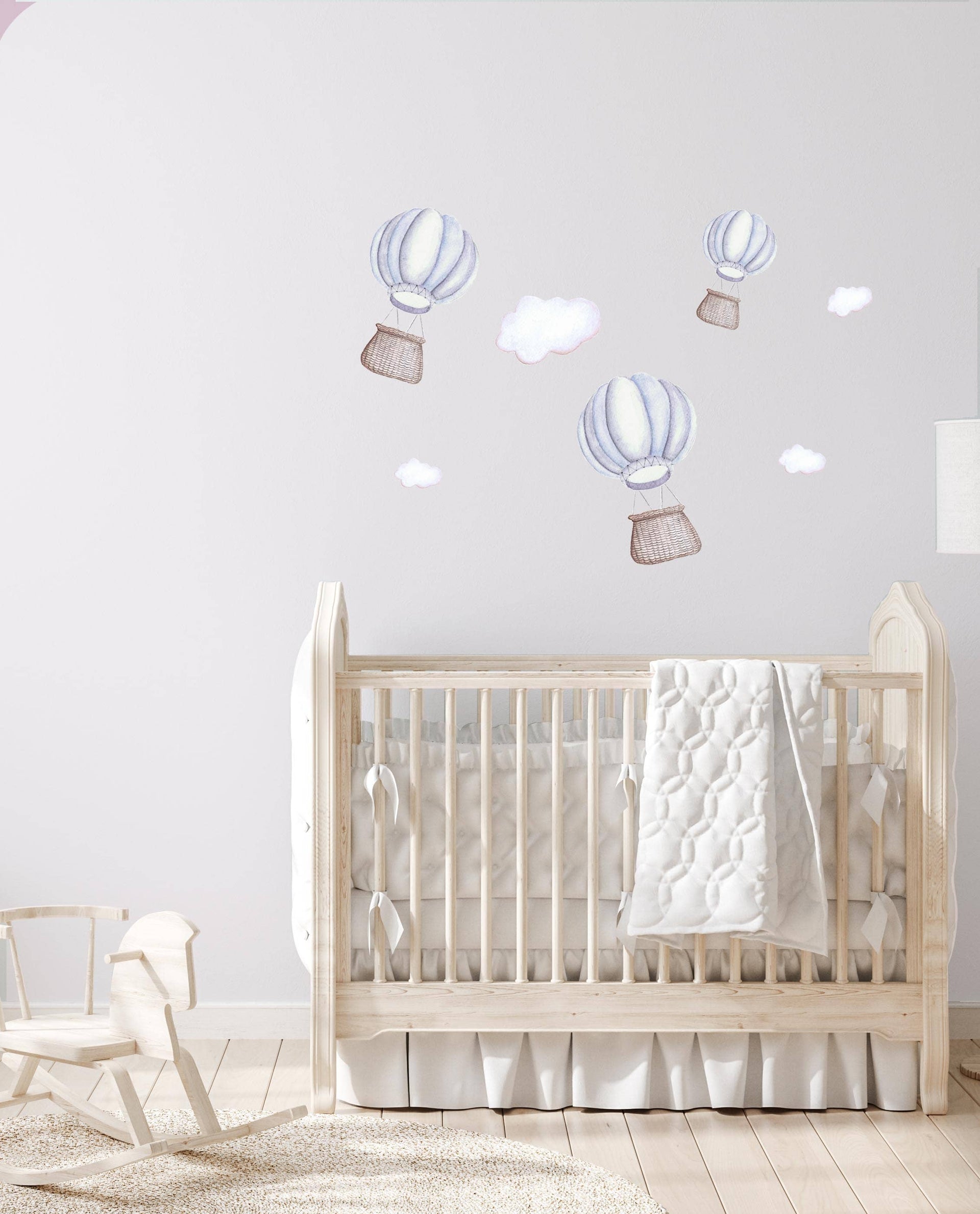 Pastel Hot Air Balloons Polka Art Prints