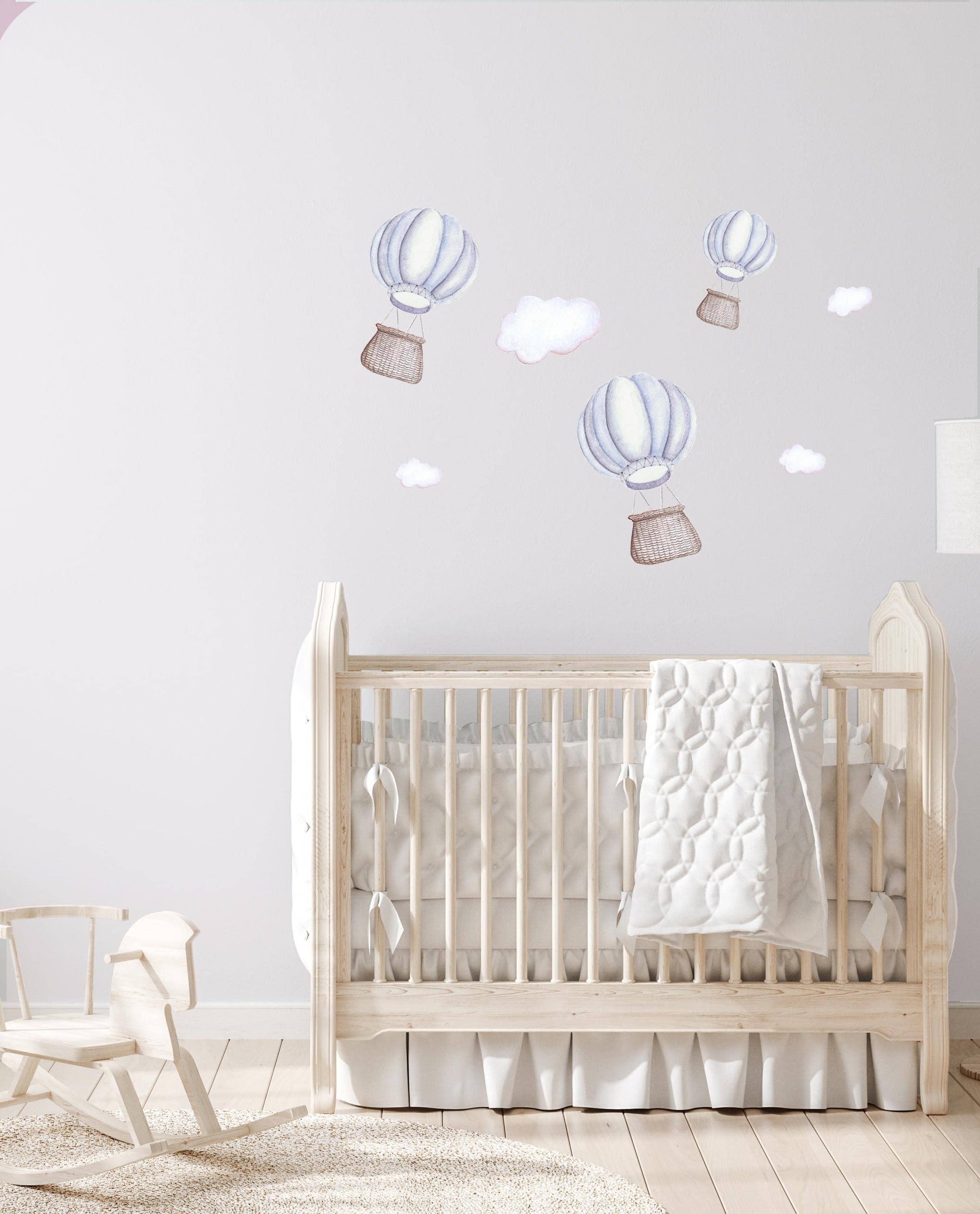 Pastel Hot Air Balloons Polka Art Prints