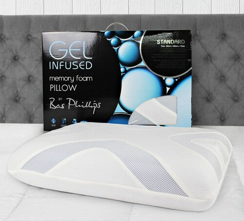 Bas Phillips Gel Infused Memory Foam Pillow - Contoured Bas Phillips