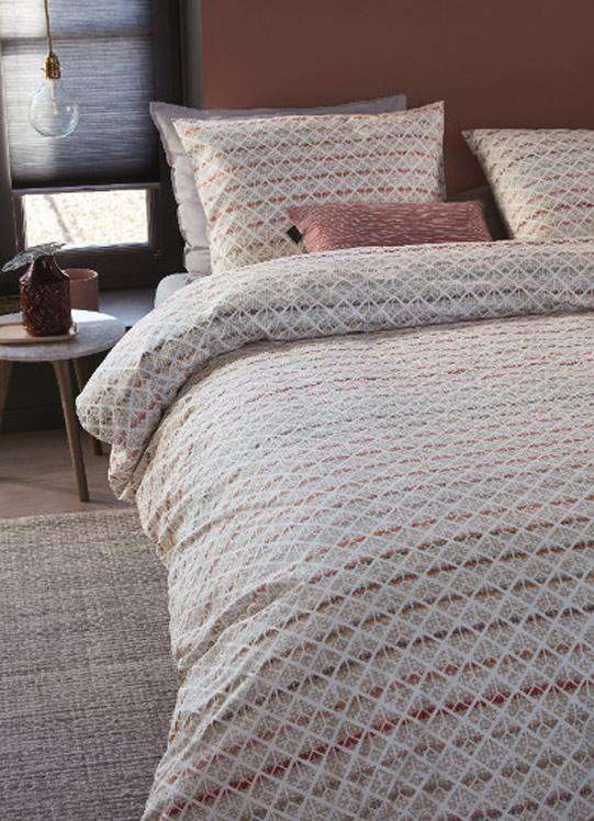 Bedding House Wooven Lines Pink Quilt Cover Set Bedding House