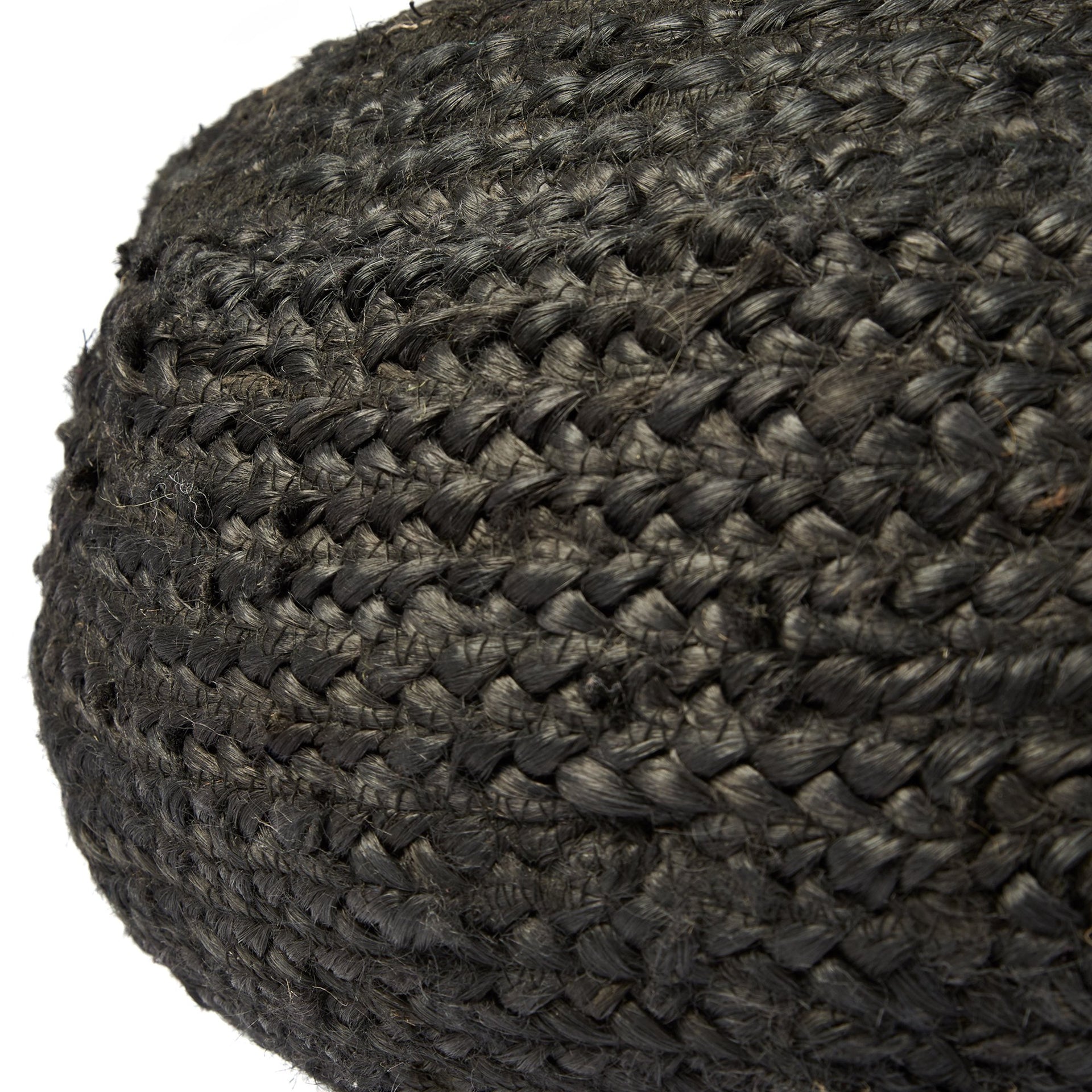 Vintage Design Black Calvert Jute Pouffe Vintage Design