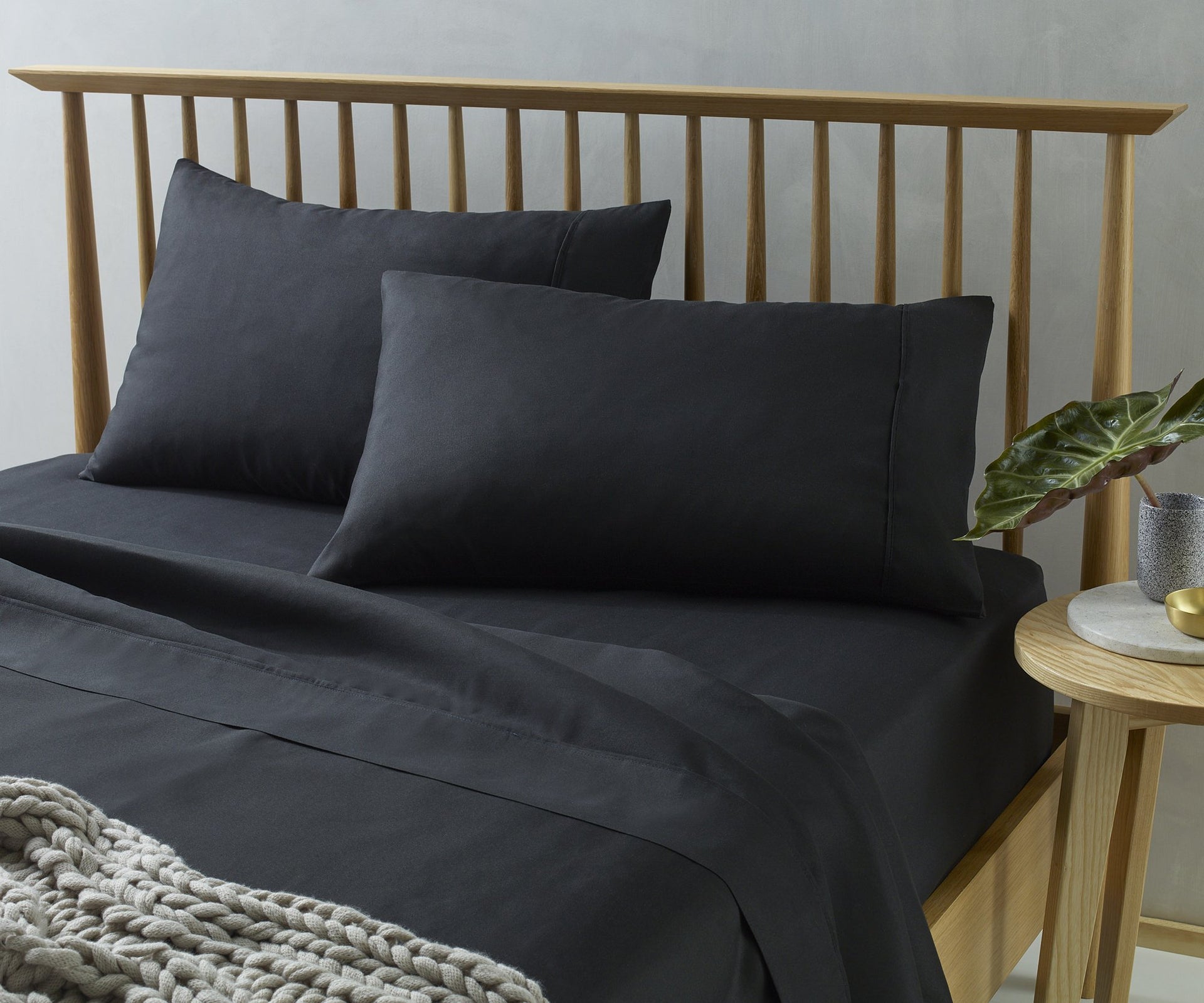 The Big Sleep Microfibre Black Sheet Set The Big Sleep