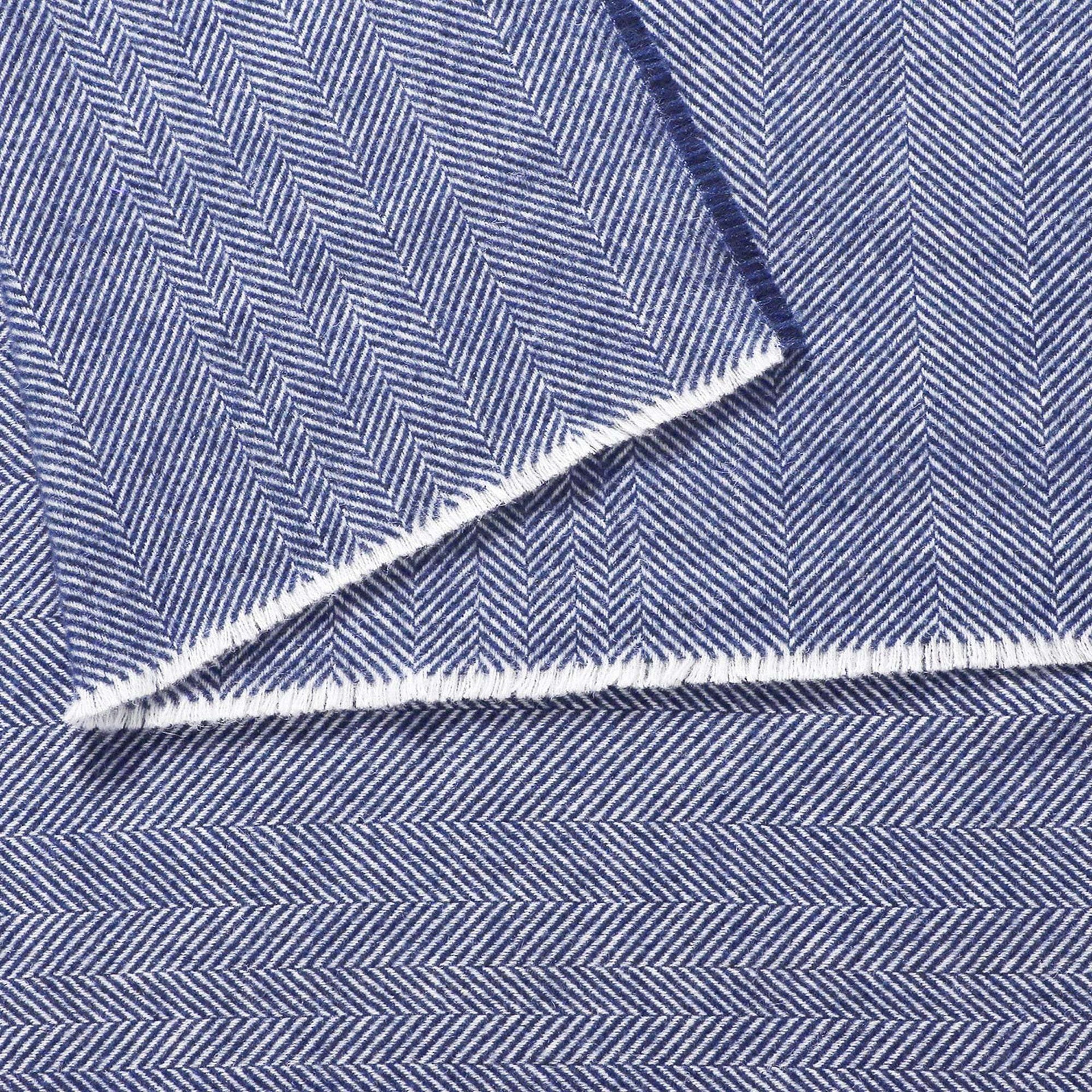 Accessorize Blue Herringbone Wool Blanket Accessorize