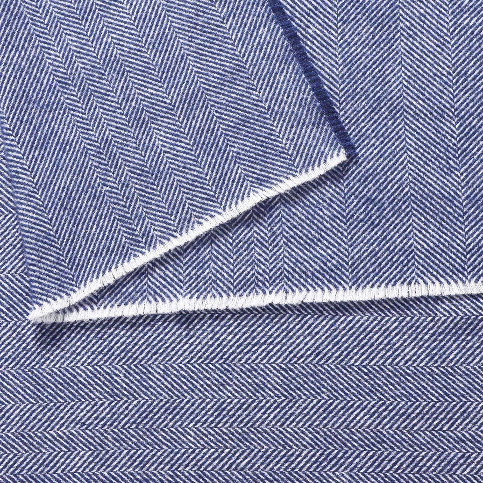 Accessorize Blue Herringbone Wool Blanket Accessorize