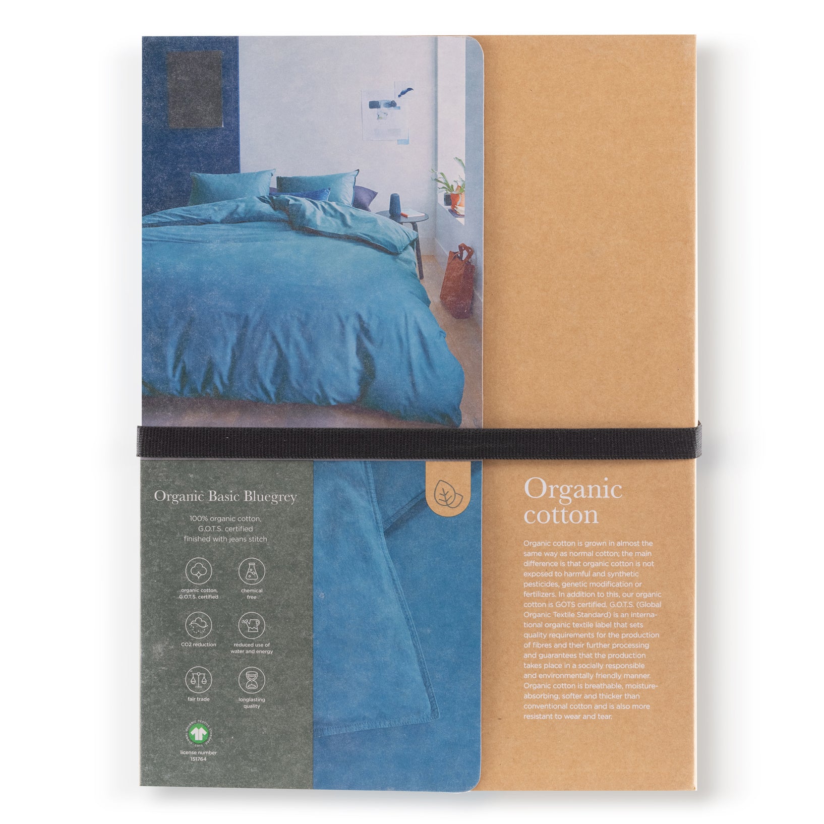 Bedding House Organic Cotton Basic Blue Grey Cotton Quilt Cover Set Bedding House