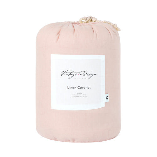 Vintage Design Lilac French Linen Coverlet Set Vintage Design