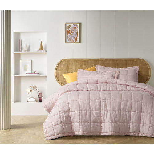 Vintage Design Lilac French Linen Coverlet Set Vintage Design