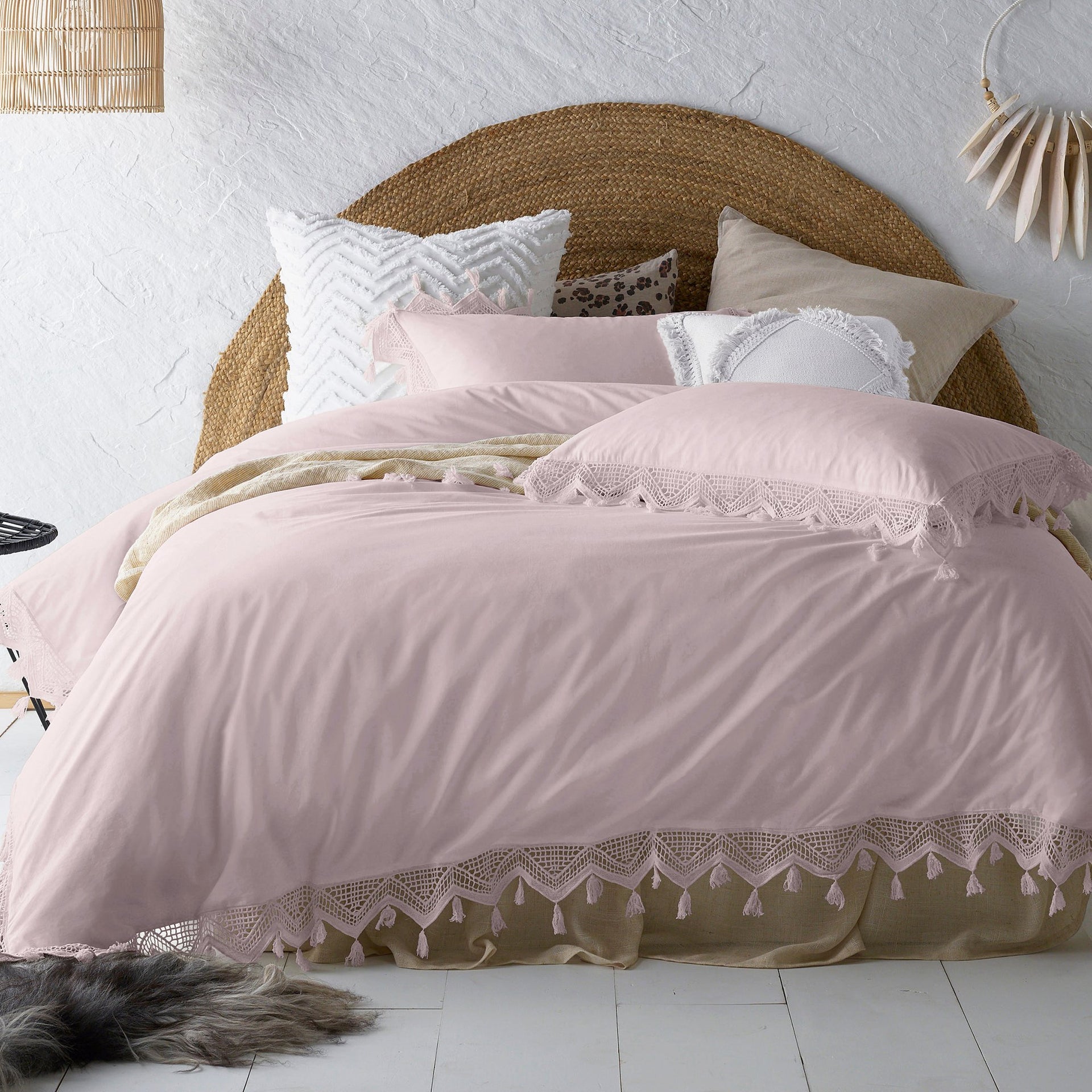 Vintage Design Blush Gypsy 250TC Cotton Quilt Cover Set Vintage Design