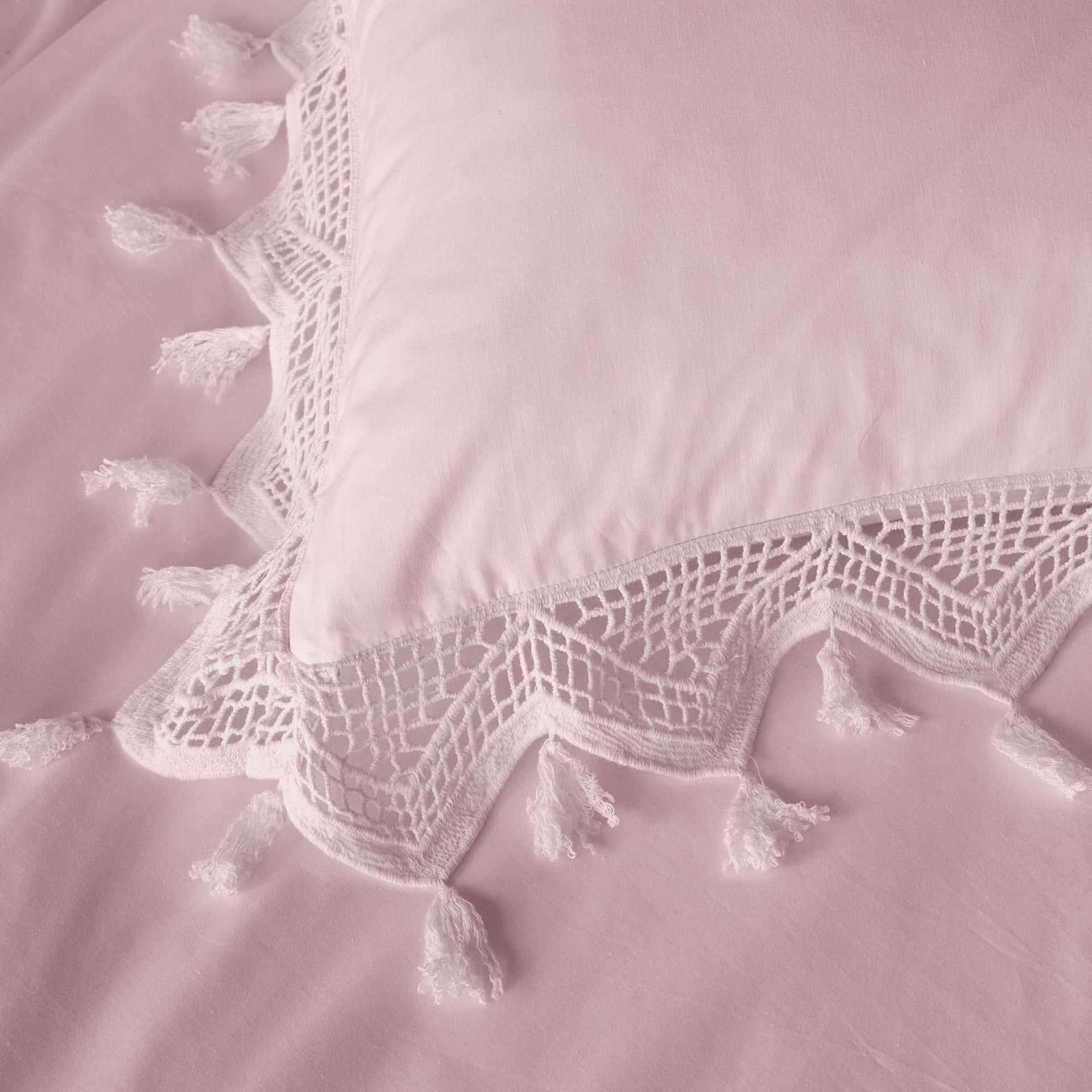 Vintage Design Gypsy Deep Blush 100% Cotton Tassel Quilt Cover Sets Vintage Design