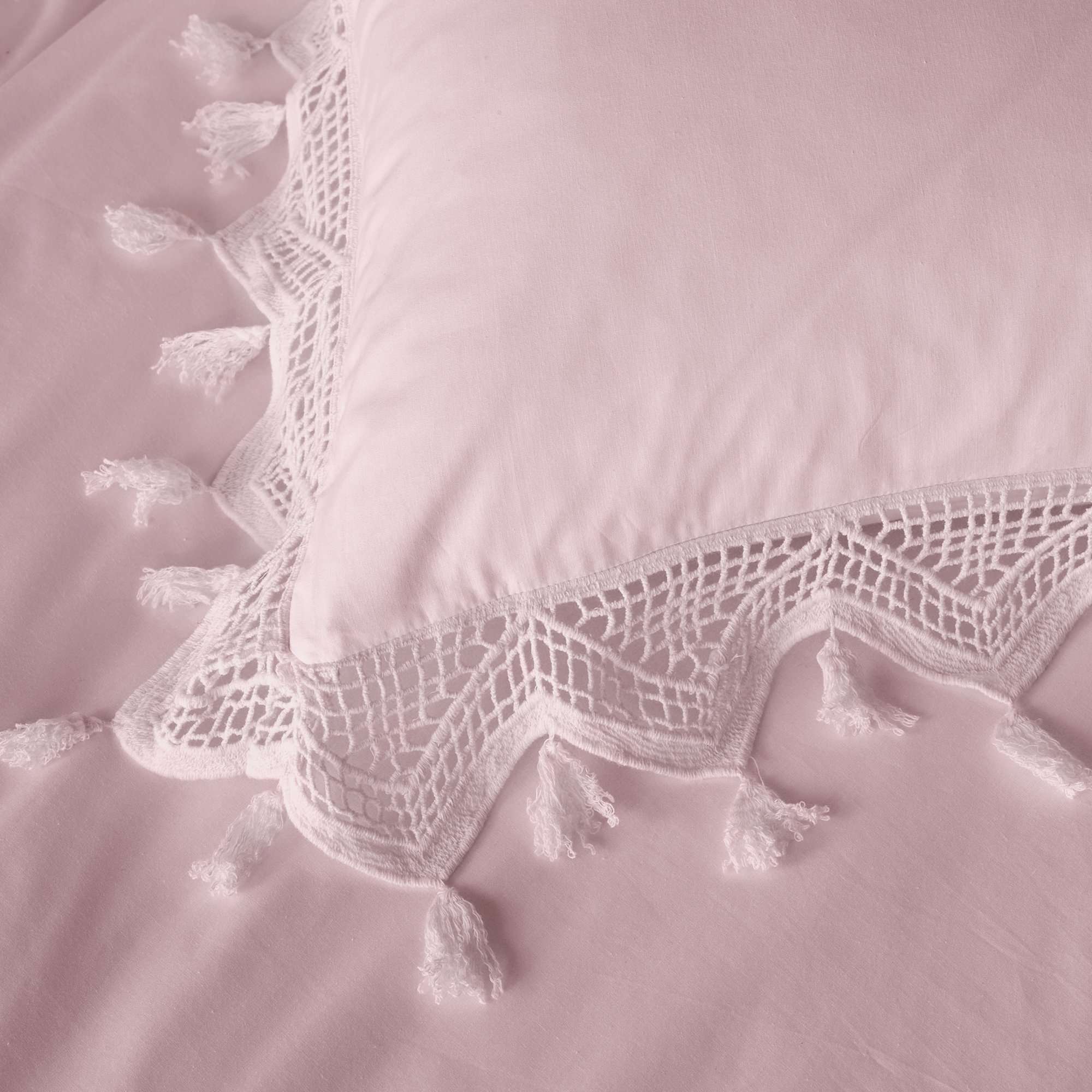 Vintage Design Gypsy Deep Blush 100% Cotton Tassel Quilt Cover Sets Vintage Design