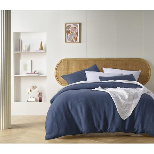 Vintage Design Brilliant Blue 100% Linen Quilt Cover Set Vintage Design