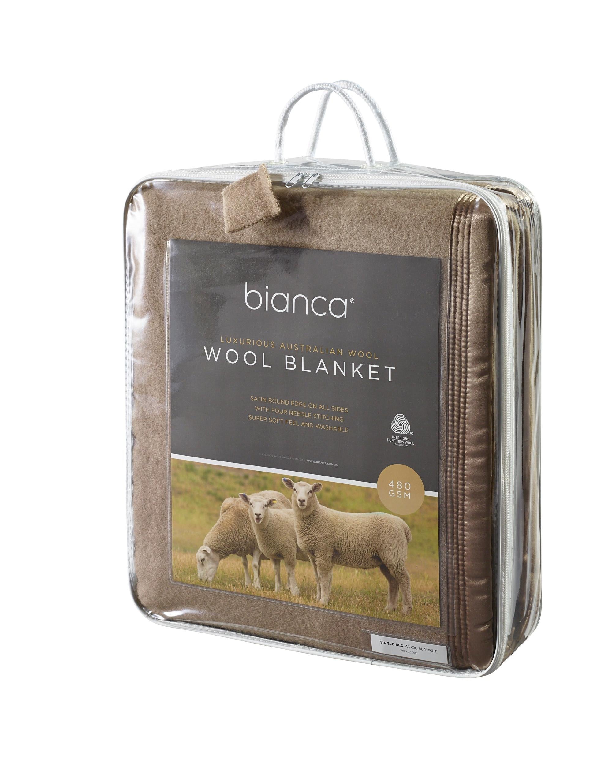 Bianca Australian Wool Blanket - Mocca Bianca Bedding