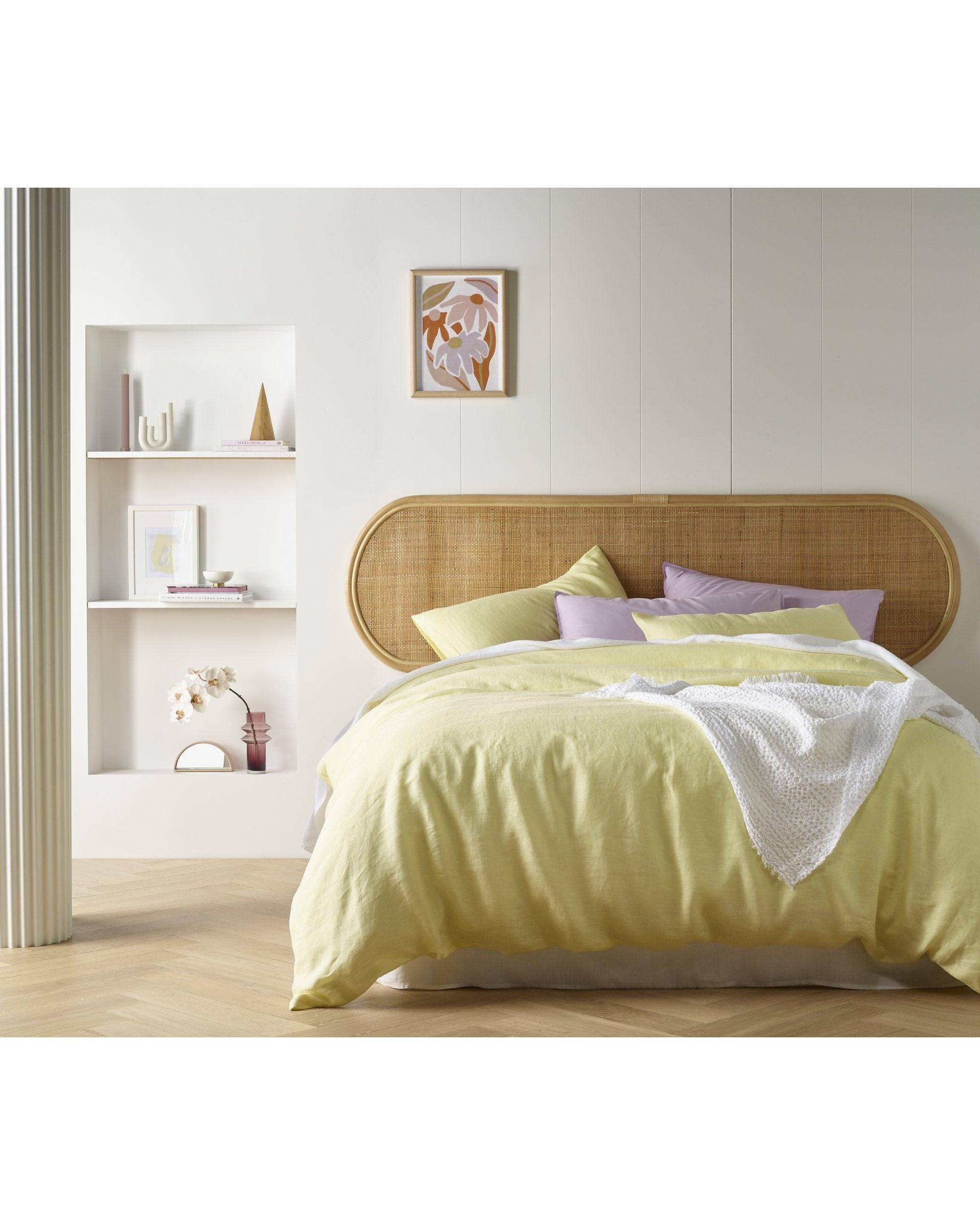 Vintage Design Butter 100% Linen Quilt Cover Set Vintage Design