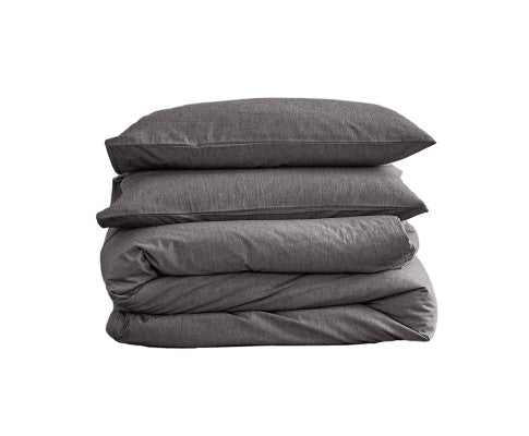 Cosy Club Duvet Cover Quilt Set King Flat Cover Pillow Case Essential Black Cosy Club