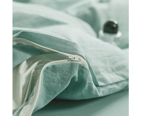 Cosy Club Duvet Cover Quilt Set King Flat Cover Pillow Case Essential Green Cosy Club