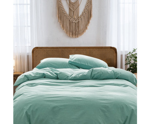 Cosy Club Duvet Cover Quilt Set King Flat Cover Pillow Case Essential Green Cosy Club