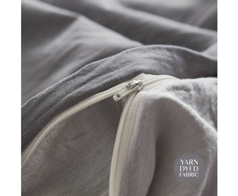 Cosy Club Duvet Cover Quilt Set King Flat Cover Pillow Case Grey Inspired Cosy Club