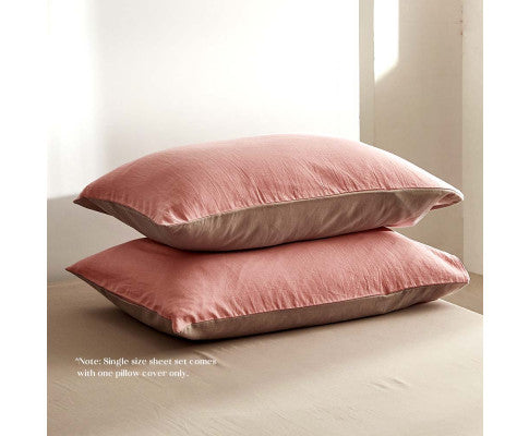 Cosy Club Duvet Cover Quilt Set Flat Cover Pillow Case Blush Beige Inspired Cosy Club