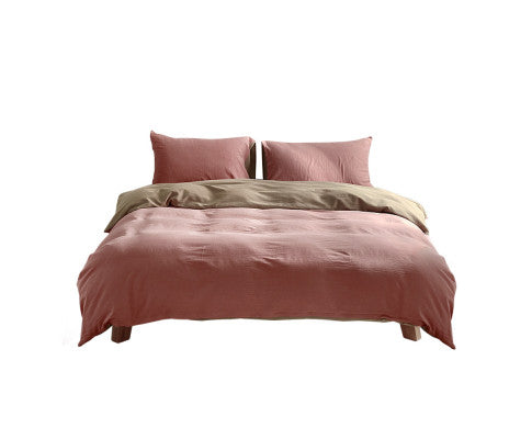 Cosy Club Duvet Cover Quilt Set Flat Cover Pillow Case Blush Beige Inspired Cosy Club
