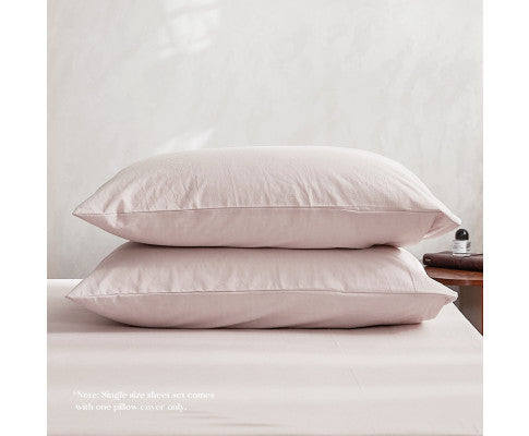 Cosy Club Duvet Cover Quilt Set King Flat Cover Pillow Case Essential Purple Cosy Club