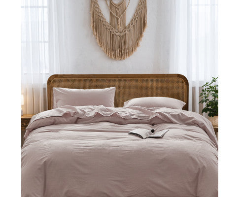 Cosy Club Duvet Cover Quilt Set King Flat Cover Pillow Case Essential Purple Cosy Club