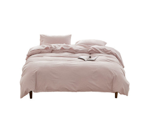 Cosy Club Duvet Cover Quilt Set King Flat Cover Pillow Case Essential Purple Cosy Club