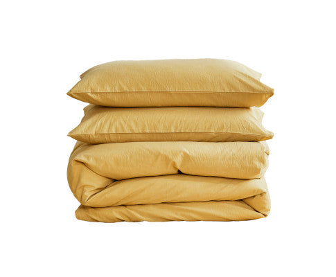 cosy Club Duvet Cover Quilt Set King Flat Cover Pillow Case Essential Yellow Cosy Club