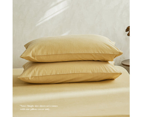 cosy Club Duvet Cover Quilt Set King Flat Cover Pillow Case Essential Yellow Cosy Club