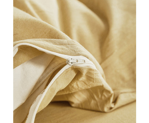 cosy Club Duvet Cover Quilt Set King Flat Cover Pillow Case Essential Yellow Cosy Club