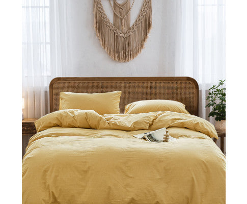 cosy Club Duvet Cover Quilt Set King Flat Cover Pillow Case Essential Yellow Cosy Club