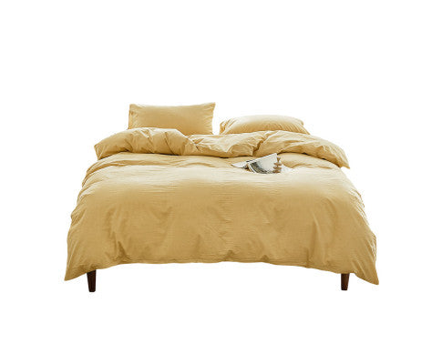 cosy Club Duvet Cover Quilt Set King Flat Cover Pillow Case Essential Yellow Cosy Club