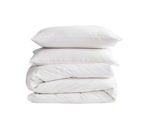 Cosy Club Duvet Cover Quilt Set King Flat Cover Pillow Case Essential White Cosy Club