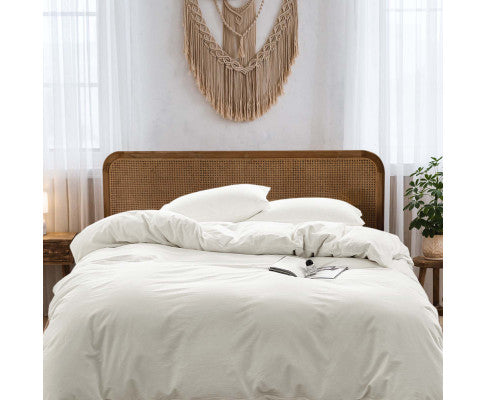 Cosy Club Duvet Cover Quilt Set King Flat Cover Pillow Case Essential White Cosy Club