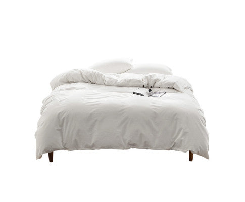 Cosy Club Duvet Cover Quilt Set King Flat Cover Pillow Case Essential White Cosy Club